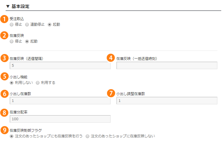 在庫管理設定 編集（楽天市場SKU）